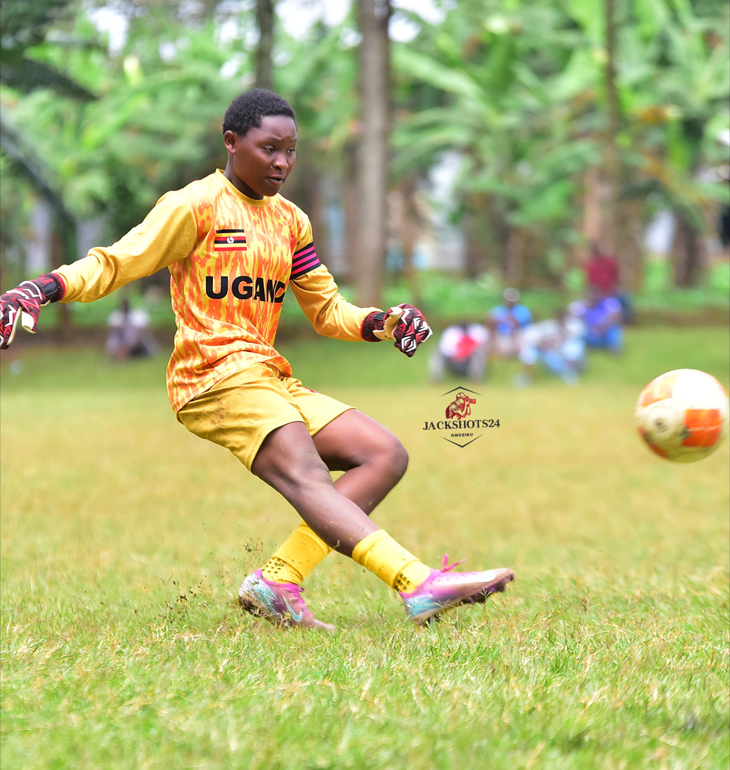 St. Noa goalkeeper Lillian Nakirya in action 